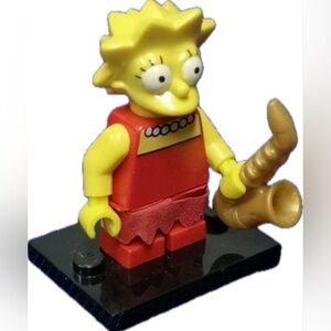 Lisa Simpson LEGO Character with Red Outfit and Saxophone